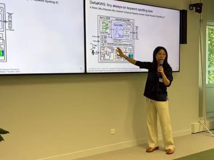 Qinyu Chen giving an invited talk at NEAT Symposium 2026