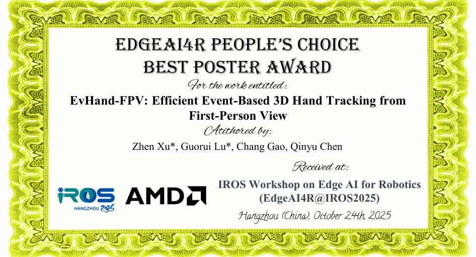 Best People’s Choice Poster Award for EvHand-FPV